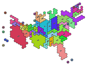 My hexmap with congressional districts grouped by states